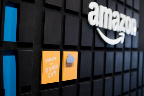 A detail of Amazon's Tech Hub in Chicago, where the company has plans to create 400 new jobs. (Photo: Business Wire)