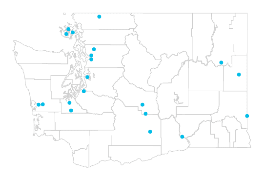 State map showing locations of grid modernization project