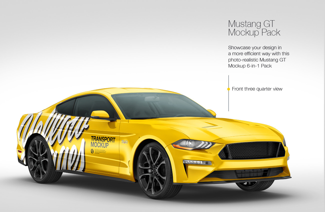 Mustang GT Mockup Pack 5in1 Pack Creative Bundles