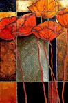 Contemporary Mixed Media Flower Art Painting "Patchwork Poppies"  by Colorado Mixed Media Abstract A - Posted on Saturday, January 10, 2015 by Carol Nelson