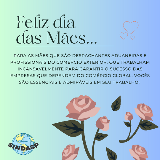 Feliz Dia das Mães Flores Animado