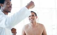 Man at doctor