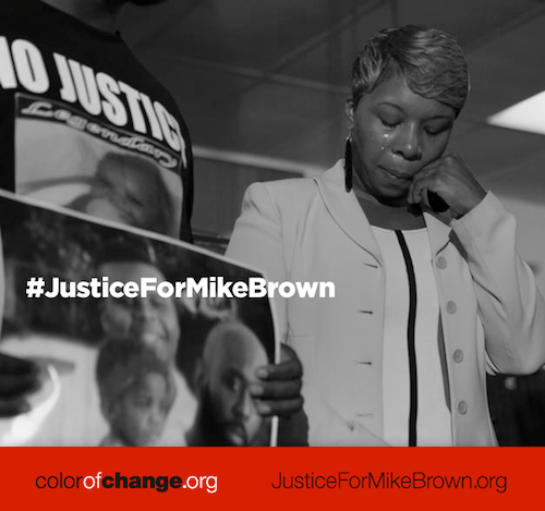 Visit the link to share a powerful #JusticeForMikeBrown image with your friends and family