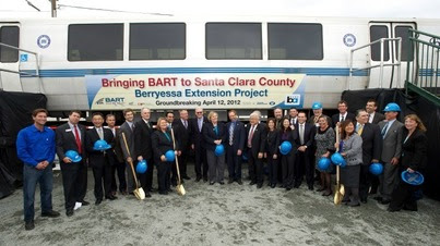 dignitaries gathered at BART project groundbreaking event