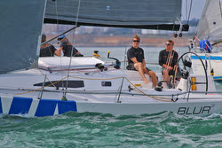 J/111 BLUR after Rolex Fastnet Race start