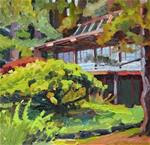 "The Teahouse at Bloedel"  Bloedel Reserve, oil landscape painting by Robin Weiss - Posted on Thursday, December 11, 2014 by Robin Weiss