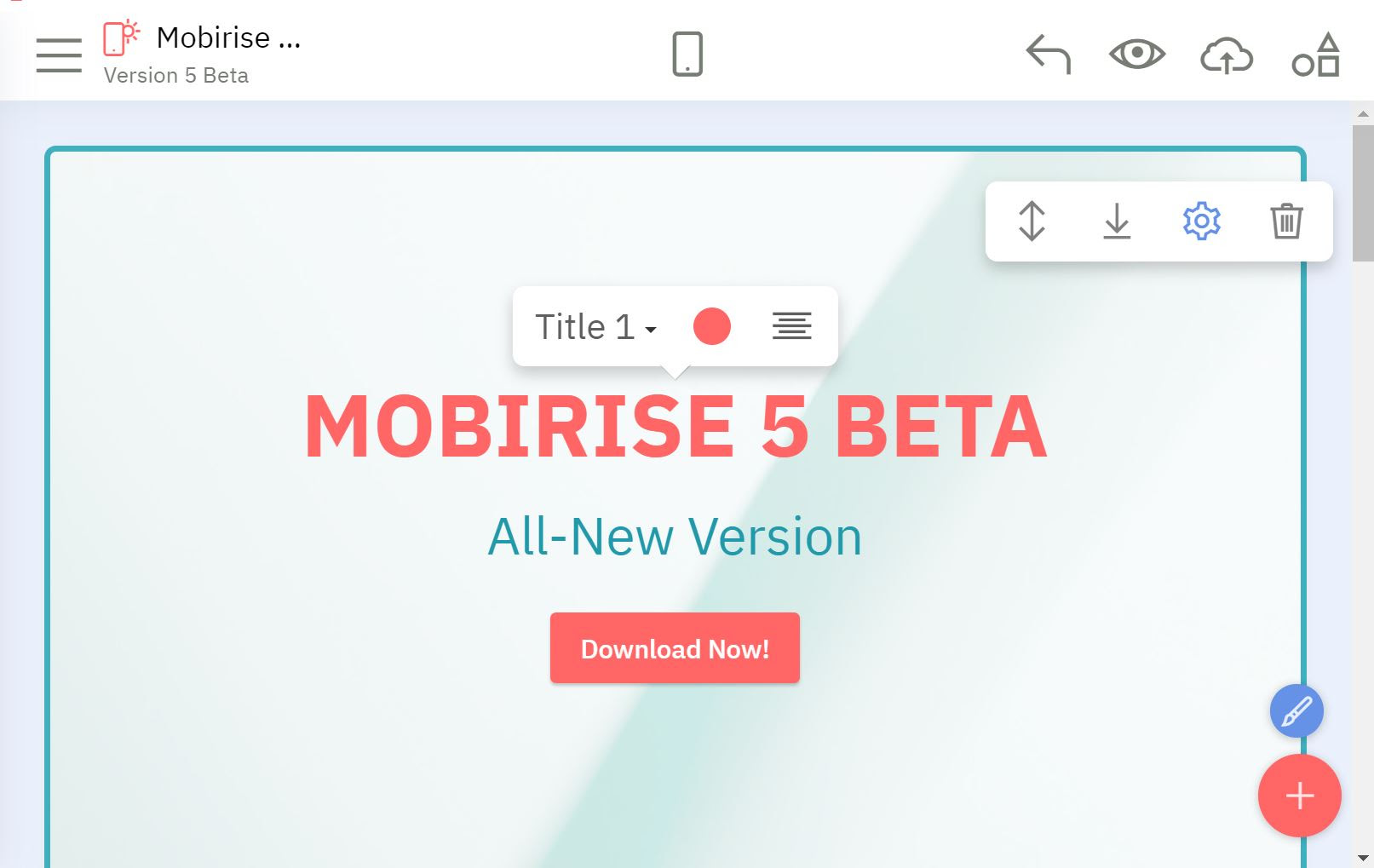 latest version mobirise