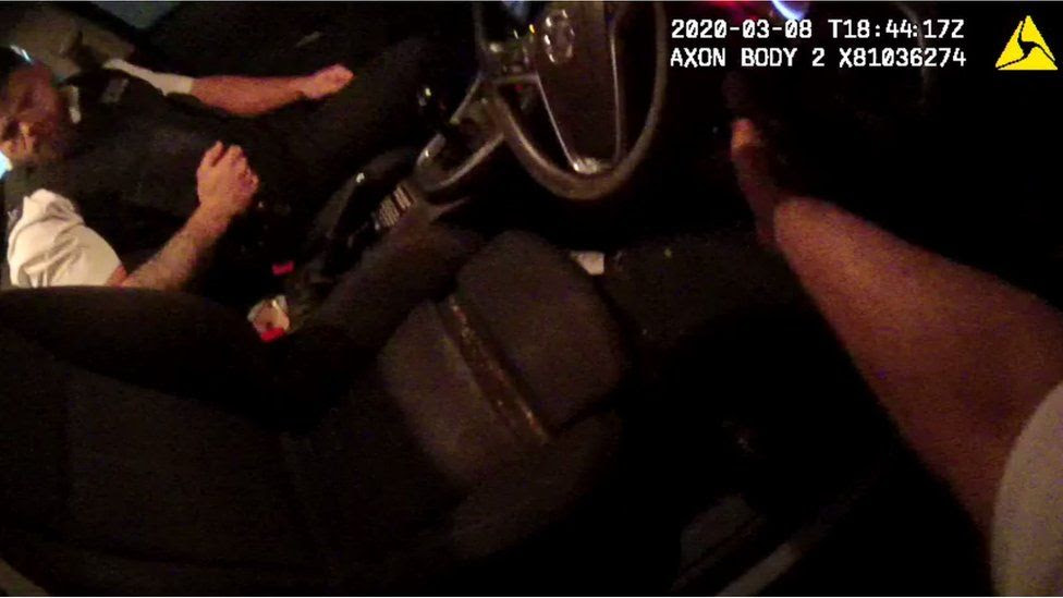 Still from Mahmood's bodycam at the Chingford stop and search