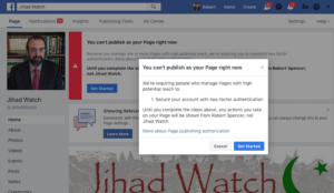 More Left-fascism: Facebook again blocks Jihad Watch page