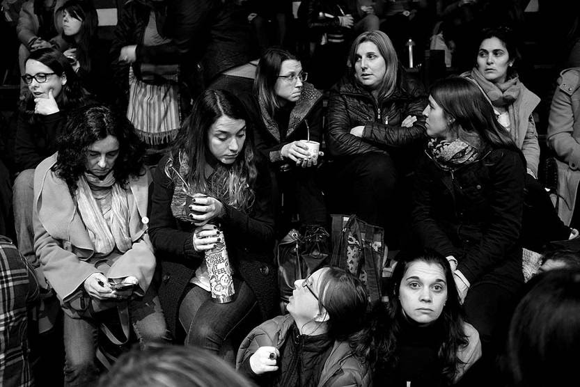 Asamblea de maestros, ayer, en el club Cordón. Foto: Pablo Vignali