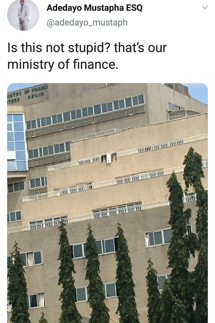 Clothes spread on rail at the Ministry of Finance building elicits criticisms