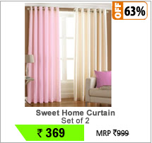 Sweet Home Curtain - Light Pink-Cream Set of 2