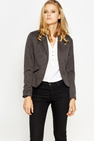 Dark Grey Printed Blazer