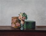 Still Life with Vase and Two Round Boxes - Posted on Sunday, January 4, 2015 by Megan Schembre