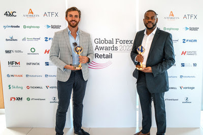 Stephen Solares and Raymond Okafor, Business Associates for Vantage, at the Global Forex Awards Ceremony, Limassol, Cyprus, on 22 September 2022 Stephen Solares and Raymond Okafor, Business Associates for Vantage, at the Global Forex Awards Ceremony, Limassol, Cyprus, on 22 September 2022
