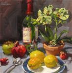 Still Life With Lemons and Orchids - Posted on Thursday, November 27, 2014 by Karen Werner