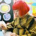 Ms. Kusama at work in her studio on Tuesday.