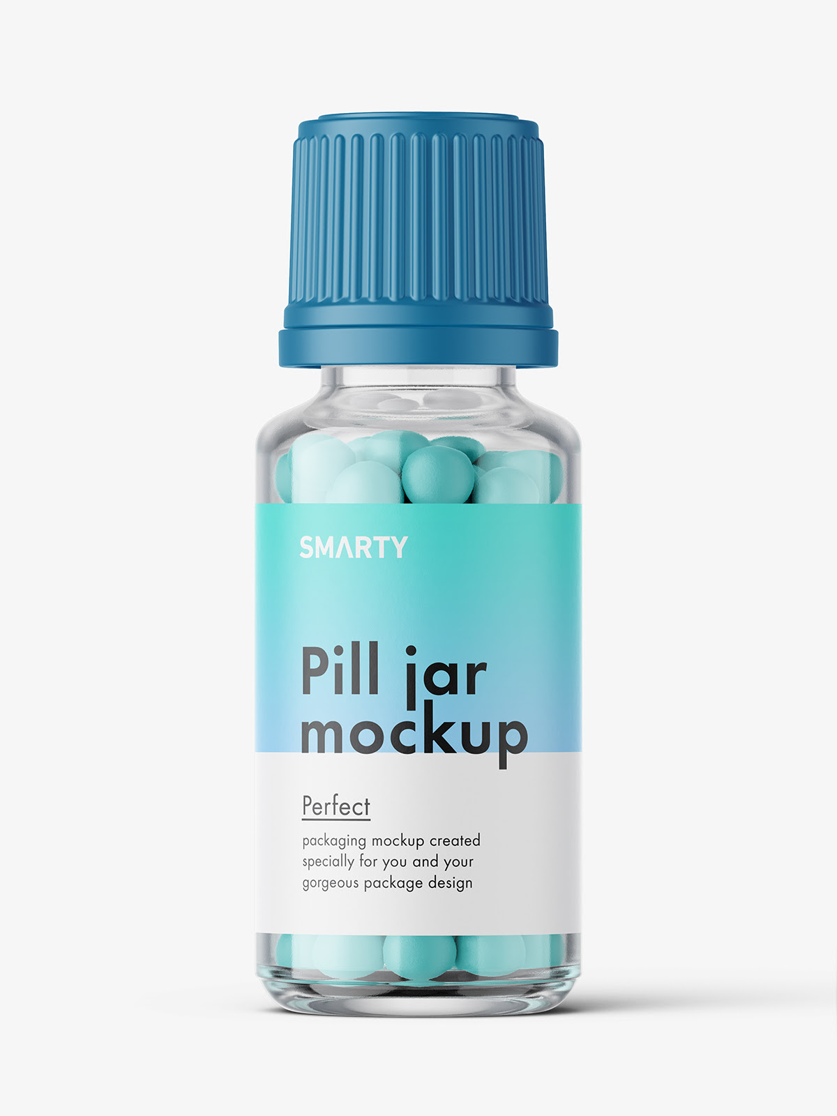 Clear bottle with pills mockup / 15 ml Smarty Mockups