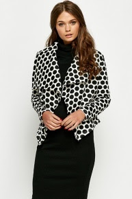 Mono Polka Dot Waterfall Jacket