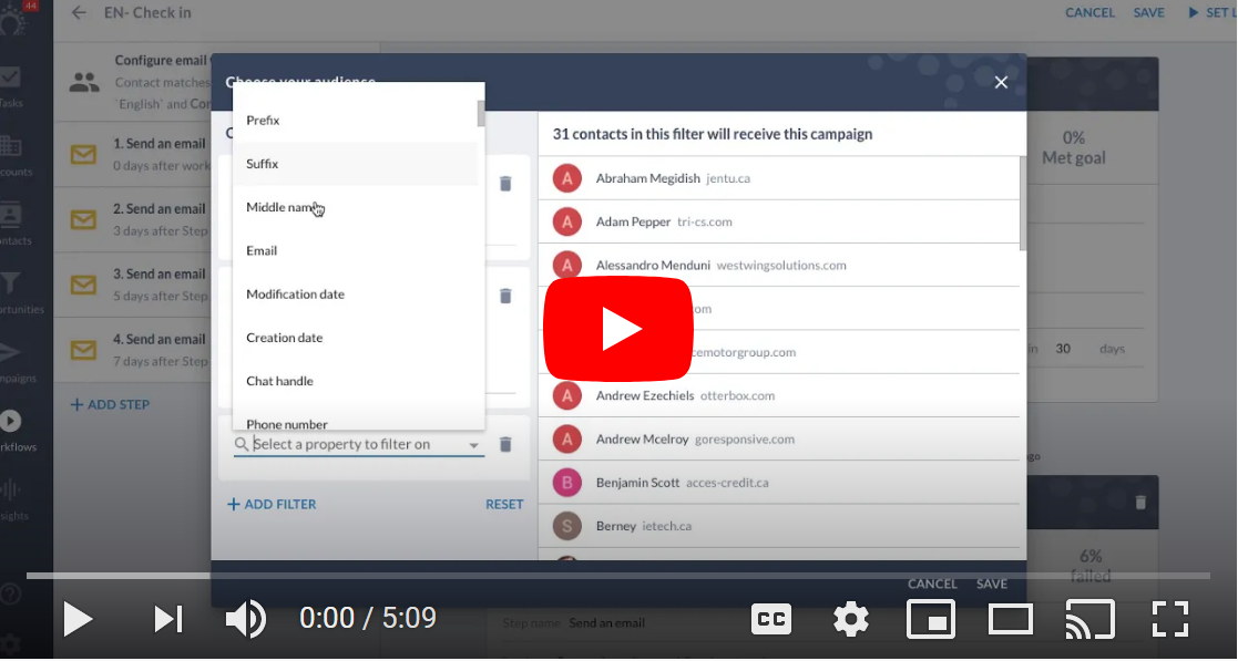 salesflare how-to video on email workflows