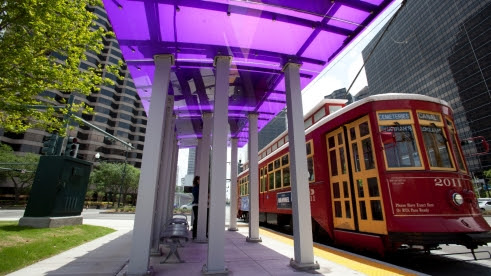 Street car stop in New Orleans. Street car stop in New Orleans.