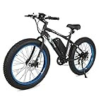 ECOTRIC Fat Tire Electric Bike Beach Snow Bicycle 26" 4.0 inch Fat Tire ebike 500W 36V/12AH Electric Mountain Bicycle with Shimano 7 Speeds Lithium Battery Black/Orange/Blue
