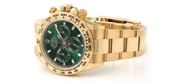 Rolex Daytona Yellow Gold Green Dial Mens Watch 116508