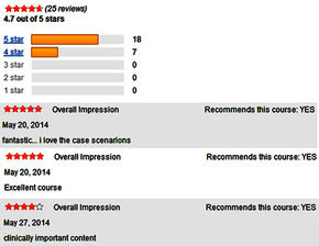 Image of user reviews of the DCCM course in CDC TRAIN