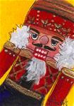 ACEO Nutcracker Painting Red Soldier Close-up Original Acrylic SFA Penny StewArt - Posted on Sunday, November 9, 2014 by Penny Lee StewArt