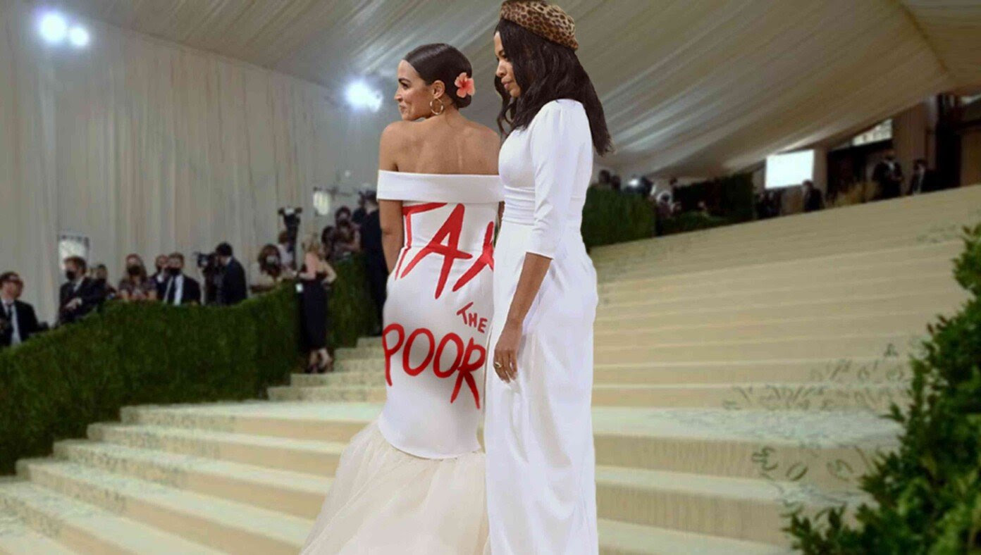 In Support Of Student Loan Cancellation, AOC Dons 'Tax The Poor' Dress