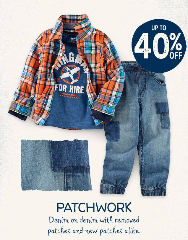 Up to 40% off | Patchwork | Denim on denim with removed patches and new patches alike.