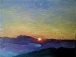 Mountain Sunset Painting, Daily Painting, Small Oil Painting, "Blue Ridge Sunset" by Carol Schiff, 6 - Posted on Monday, December 8, 2014 by Carol Schiff