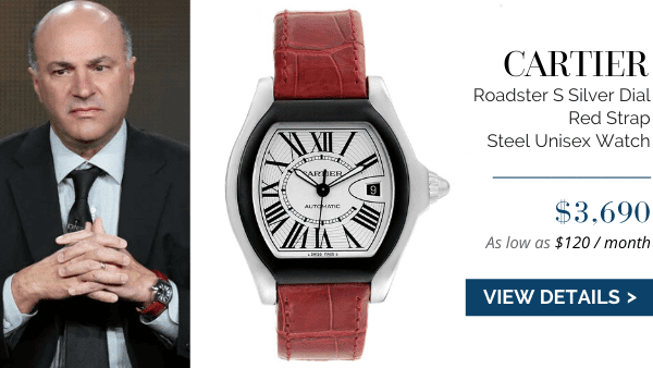 Cartier Roadster Silver Dial Red Strap