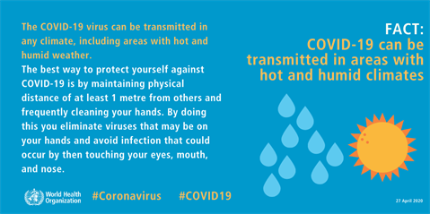 FACT: Coronavirus transmission in hot and humid climates