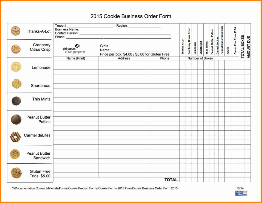 8 Girl Scout Cookie Order Form Template Template Monster