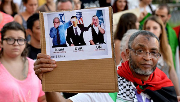 Manifestaciones contra el genocidio de Israel en Palestina. Foto: AFP