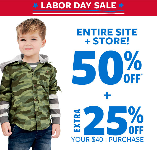 Labor day sale | Entire site + store! 50% off∗ + extra 25% off your $40+ purchase
