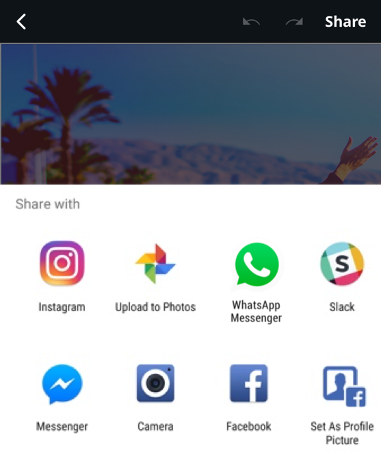 Edit and share on the Android App