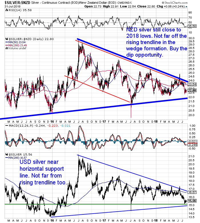 NZ Dollar Silver Chart NZ Dollar Silver Chart