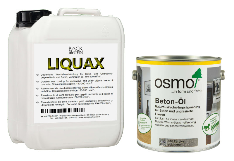 OSMO Betonöl und LIQUAX Schmutzblocker