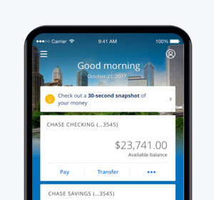 Chase Mobile Dashboard Screen
