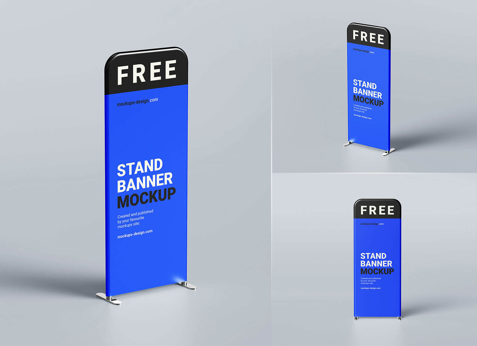 Free Vertical Display Banner Stand Mockup PSD Set Good Mockups
