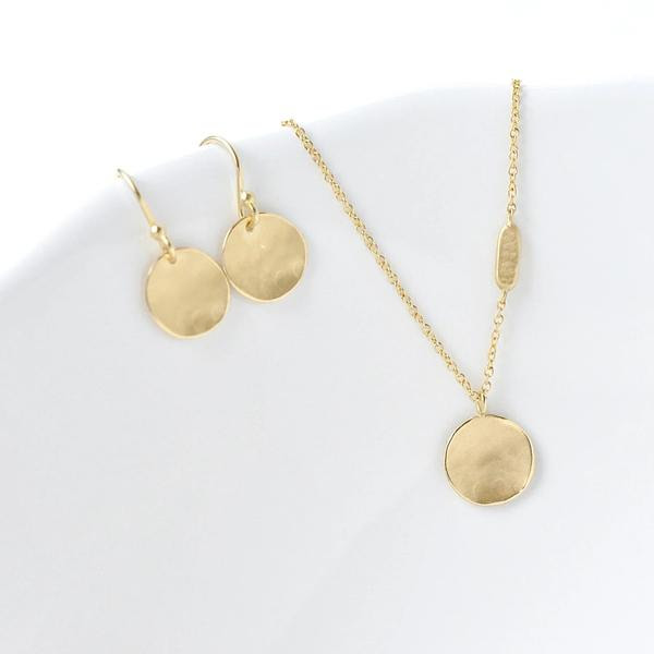 Petite Gold Round Disc Earrings