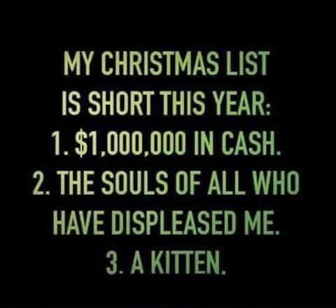 My Christmas List Is Short This Year
