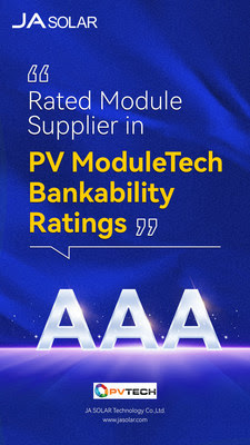 JA Solar Awarded Highest AAA Rating in PV ModuleTech Bankability Rankings JA Solar Awarded Highest AAA Rating in PV ModuleTech Bankability Rankings
