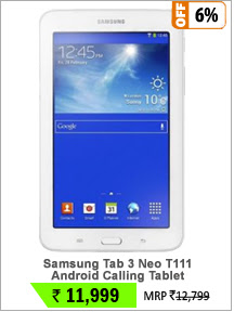 Samsung Tab 3 Neo T111 Android Calling Tablet - White