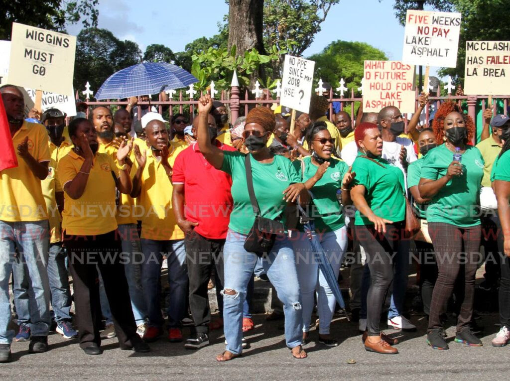 Protesters shout