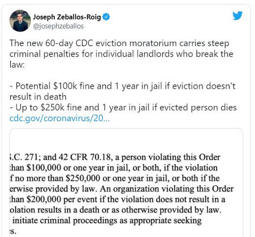 tweet zeballos roig cdc eviction moratorium
