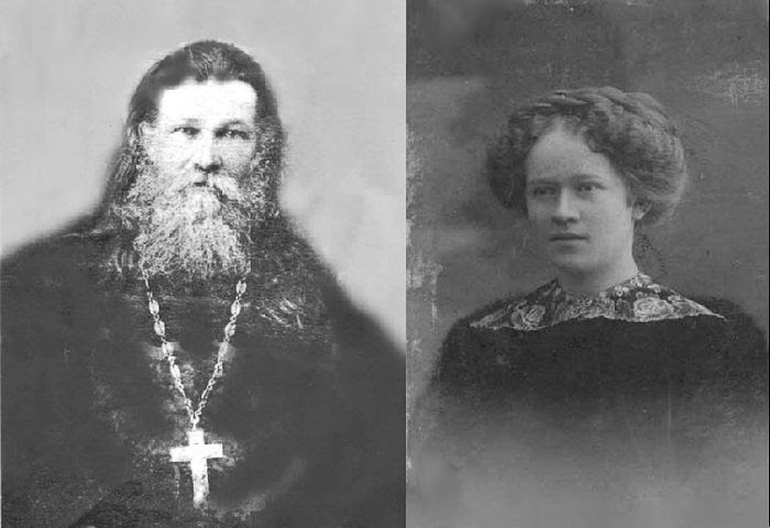 Archpriest Nikolai Chernishev and his daughter Barbara