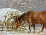 Doc in the snow- en plein air - Posted on Wednesday, March 11, 2015 by Veronica Brown